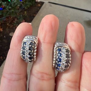 Judith Ripka sapphire earrings.